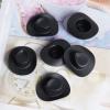 mifengda 50 Pieces Mini Western Cowboy Cowgirl Hat Plastic Miniature Western Hat Cute Doll Hat Black Mini Western Hats for Crafts Doll Dress Up Party Accessories (Black) view 3