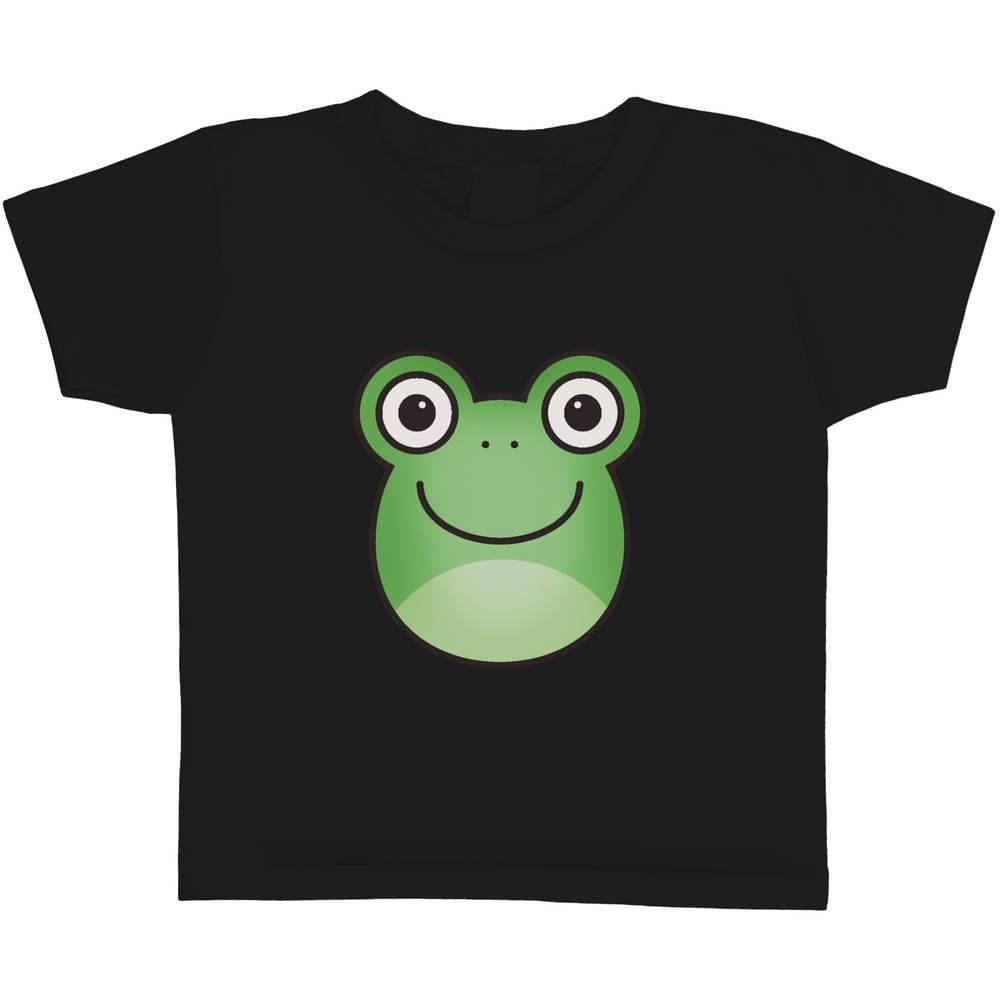 Azeeda 3-4 Years 'Frog Head' Children's/Kid's T-Shirt (Black) (TS00221676)