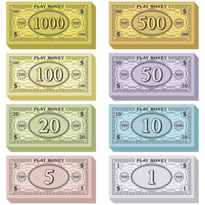 Sotiff 800 Pieces Replacement Play Money Set Prop Money Game Money Play Money for Kids Board Games 8 Denominations: $1000, $500, $100$, $50, $20, $10,$5, $1