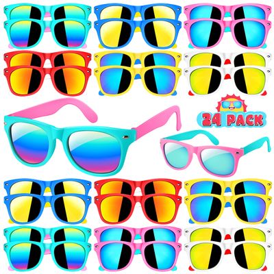 GIFTINBOX Party Favors Kids Sunglasses Bulk, Boys Girls Party Sunglasses with UV Protection, Beach Pool Birthday Party Supplies, Goodie Bags Stuffers Graduation Birthday Gifts for Kids 3-8 - 24PCS