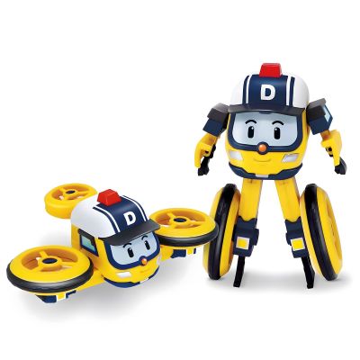 Robocar Poli Droney Transforming Robot, 4" Transformable Action Toy Figure Vehicles, Emergency Vehicle Playset, Holiday Birthday Rescue Car Toys Gift for Boys Girls Age 1 2 3 4 5