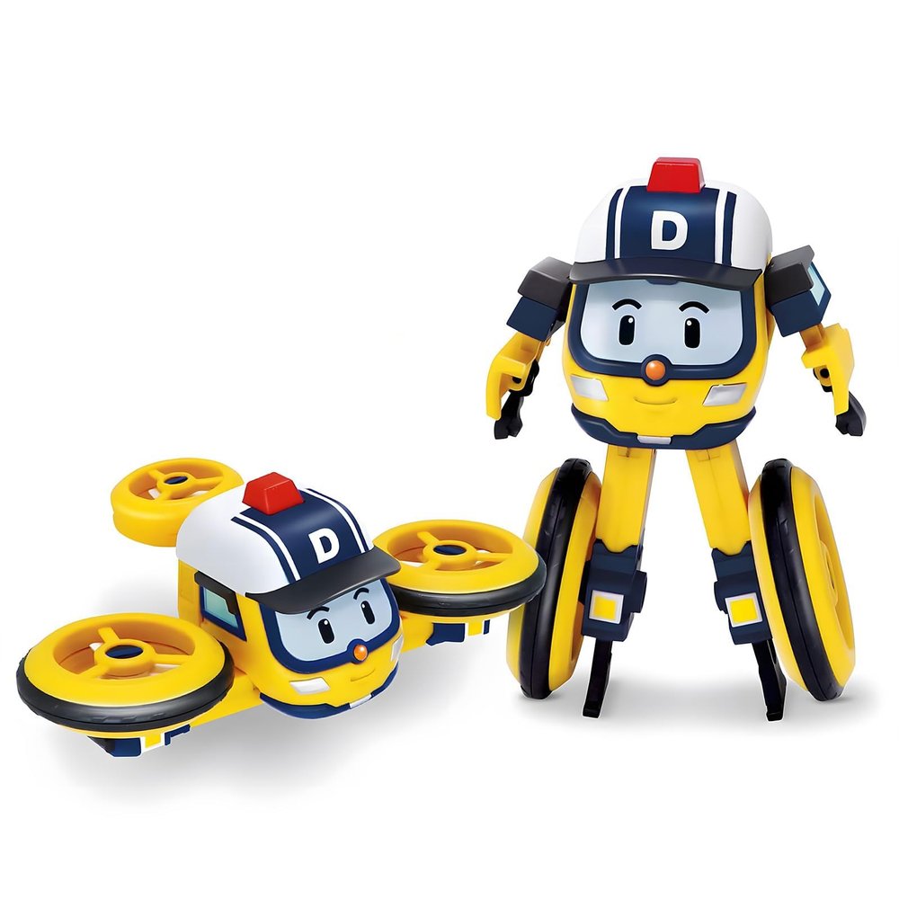 Robocar Poli Droney Transforming Robot, 4" Transformable Action Toy Figure Vehicles, Emergency Vehicle Playset, Holiday Birthday Rescue Car Toys Gift for Boys Girls Age 1 2 3 4 5