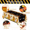 BkeeCten 3 Packs Tool Theme Plastic Tablecloths Decoration Waterproof Rectangle Cute Tool TableCover Design with Hard Hat, Nuts, Bolts, Ladders, Spade Patterns for Kids Boys Birthday Party Supplies view 4