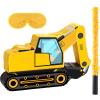 Aoriher Construction Dump Excavator Piata with Blindfold and Bat Tractor Truck Piata for Birthday Party Supplies Construction Theme Decor view 1