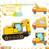Aoriher Construction Dump Excavator Piata with Blindfold and Bat Tractor Truck Piata for Birthday Party Supplies Construction Theme Decor view 3