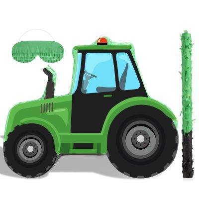 Aoriher Construction Tractor Piata with Blindfold and Bat Dump Truck Excavator Piata for Birthday Party Supplies Construction Theme Party Decor