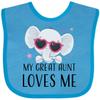 inktastic Elephant My Great Aunt Loves Me Baby Bib Turquoise 41bfa view 1