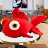 CHELEI2019 13.8" Goldfish Stuffed Animal Soft Cute Fish Plush Pillow Toy Gift for Kids,Red view 3