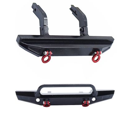 TRX4M RC Front & Rear Bumper, 1/18 RC Car Metal Front Bumper for 1/18 RC Crawler Car TRX4-M Upgrade Parts
