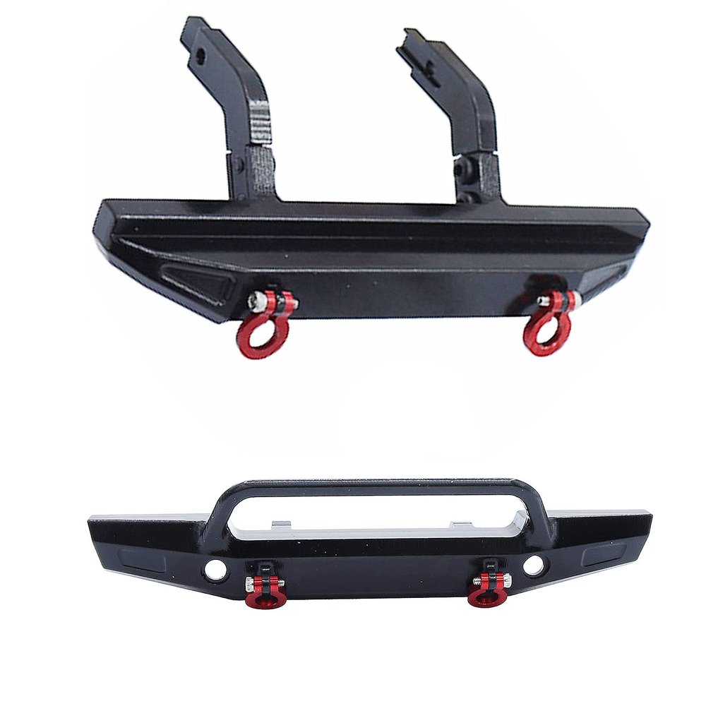 TRX4M RC Front & Rear Bumper, 1/18 RC Car Metal Front Bumper for 1/18 RC Crawler Car TRX4-M Upgrade Parts