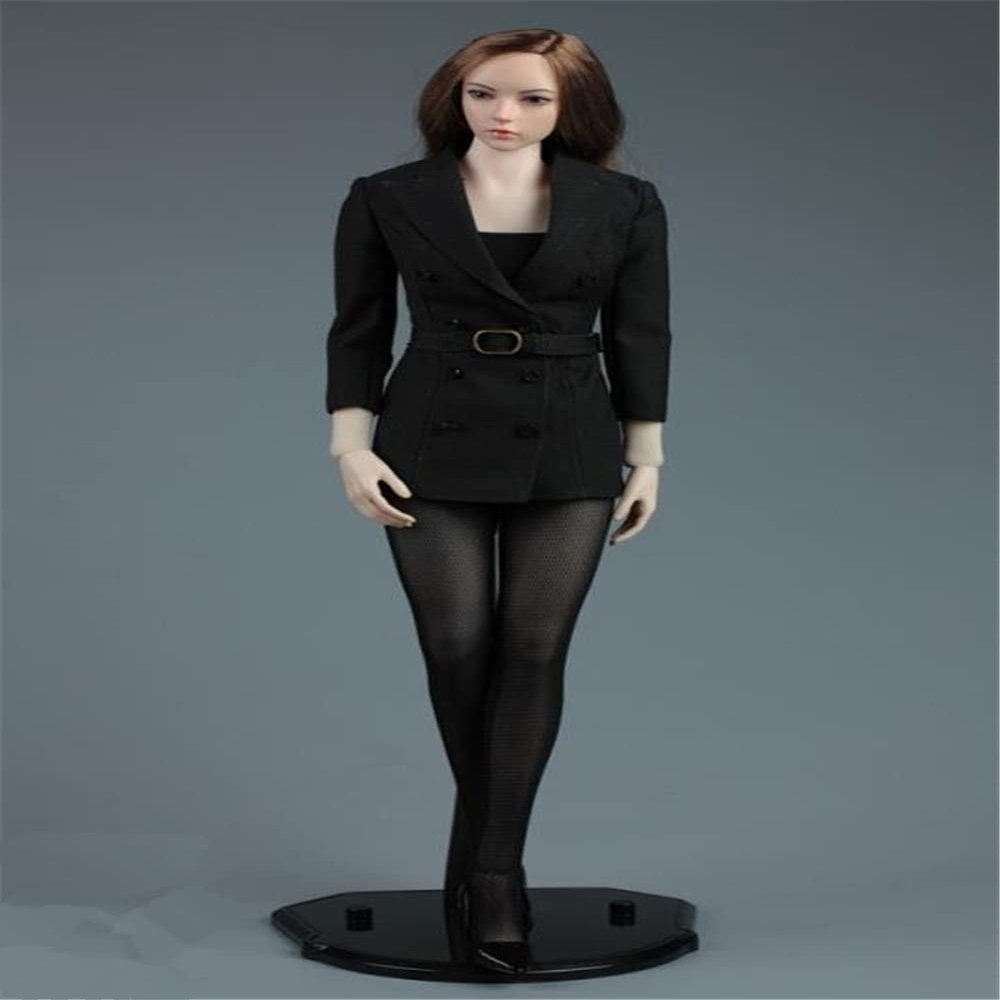 1/6 Scale Female Clothes,Female Slim Business Suit Coat Belt Pantyhose Shoes Costume Accessory Set for 12inch PH TBL JO Action Figure Body (Black)