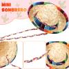 Zhanmai 25 Pack Mini Sombrero Mexican Hat Cinco De Mayo Straw Hat Party Decorations with Cord for Kid Pet Fiesta Costume (9 Inch) view 3