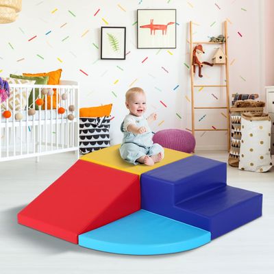 NiamVelo Climb and Crawl Activity Playset 4-Piece Set Corner Climber Toddler Climbing Foam Blocks Indoor Baby Climbing Toys (CM)