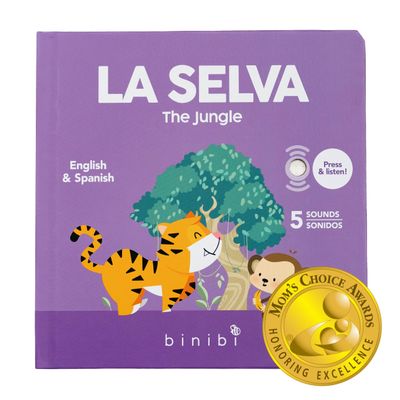 Binibi Spanish Books for Babies & Toddlers 1-3 La Selva Bilingual Sound Book with Jungle Animal Sounds | Bilingual Children's Book | Support Spanish Learning for Kids | Libro en espaol para bebs