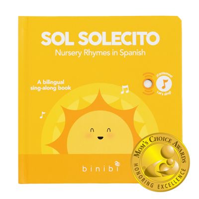 Binibi Spanish Musical Book for Toddlers Sol Solecito & Other Nursery Rhymes | Spanish Learning for Kids | Bilingual Children's Sound Book | Libro en espaol para bebs