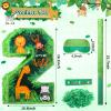 Jexine 3 Pcs 16 Inch Animal Number 2 Piata Jungle Animals Number Two Piata with Blindfold Bat and Confetti for Boy Zoo Themed 2nd Birthday Celebration Party Supplies view 2