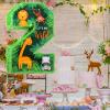 Jexine 3 Pcs 16 Inch Animal Number 2 Piata Jungle Animals Number Two Piata with Blindfold Bat and Confetti for Boy Zoo Themed 2nd Birthday Celebration Party Supplies view 3