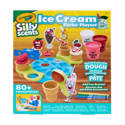 Crayola Silly Scents Ice Cream Toy, Kids Modeling Dough, Play Food Toy with Scented Markers, Gifts 4+