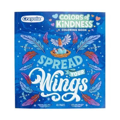 Crayola Colors of Kindness Adult Coloring Book (40pgs), Adult Coloring Pages, Stress Relief Activity, Gift for Teens & Adults, 9+