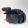 Rattlesnake Articulated 3D Printed Fidget Rattle Snake Sensory with Rattling Tail (Medium, Black) view 3