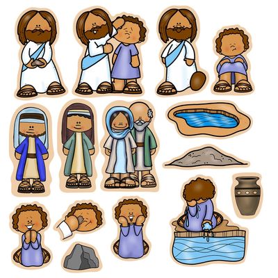 Story Time Felts Jesus Heals a Blind Man Felt Figures for Bible Flannel Board Stories Miracles