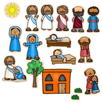 Story Time Felts Jesus Heals A Sick Woman & Raises Jairus' Daughter Felt Figures for Flannel Board Bible Stories Miracles New Testament