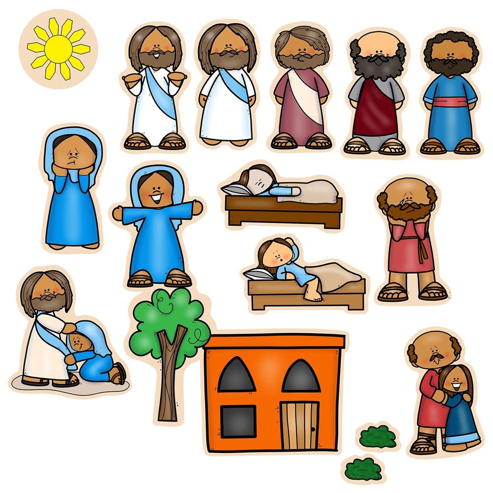 Story Time Felts Jesus Heals A Sick Woman & Raises Jairus' Daughter Felt Figures for Flannel Board Bible Stories Miracles New Testament