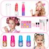 Hollyhi 58 Pcs Kids Makeup Kit for Girl, Princess Toys Real Washable Cosmetic Set with Mirror, Kids Makeup Sets for Girls, Play Make Up Birthday Gifts for 3 4 5 6 7 8 9 10 11 12 Years Old Kid (Pink) view 2