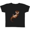 Azeeda 7-8 Years 'Cute Otter' Children's/Kid's T-Shirt (Black) (TS00229350) view 1