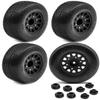 RCMYou 12mm/14mm Hex Rc Truck Tires,RC Wheels Tires for 1/10 Slash 2WD 44,Axia1/Arrm a Senton/Re dcat Rc 4wd,Hex Detachable Replacement Running on Off-Road Tire,on-Road Tires,4-Pack,Black view 1