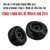 RCMYou 12mm/14mm Hex Rc Truck Tires,RC Wheels Tires for 1/10 Slash 2WD 44,Axia1/Arrm a Senton/Re dcat Rc 4wd,Hex Detachable Replacement Running on Off-Road Tire,on-Road Tires,4-Pack,Black view 2