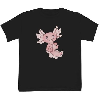 Azeeda 5-6 Years 'Cute Axolotl' Children's/Kid's T-Shirt (Black) (TS00248023)