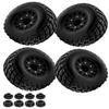 Rc Truck Tires,12mm/14mm Hex RC Wheels Tires for 1/10 Slash 44 2WD,Arrm a Senton,Axia 1,Redca t,Rc 4wd,RCMYou RC Wheels Hex Detachable Replace Running on Off-Road Tire,on-Road Tires,4-Pack,Black view 1