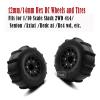 RCMYou Rc Truck Tires Wheels for 1/10 Slash 2WD 44,Axia1/Arrm a Senton/Redca t Rc4w d,12mm/14mmHex Detachable Replacement Running on Off-Road Tire,on-Road Tires,4-Pack,Black view 2