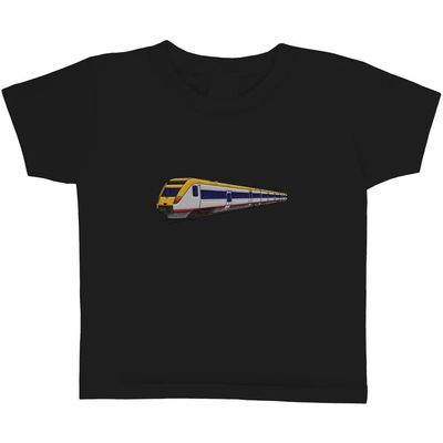 Azeeda 12-13 Years 'Inter City Commuter Train' Children's/Kid's T-Shirt (Black) (TS00247893)