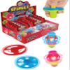 IPIDIPI TOYS Spineez Light Up Flying Saucer Spinning Tops  12-Pack UFO Spinner Toy, Easter Basket Stuffers for Kids, Birthday Party Favors, Goodie Bag Stuffers, School Prizes for Boys & Girls  Red view 1