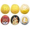 6 Pack Collectible Bitcoin Ethereum Dogecoin Shiba Litecoin Ripple Commemorative Coins, 3mm Limited Edition Cryptocurrency Coin BTC EHT DOGE SHIB XRP LTC Physical Tokens for Gift with Protective Case view 1