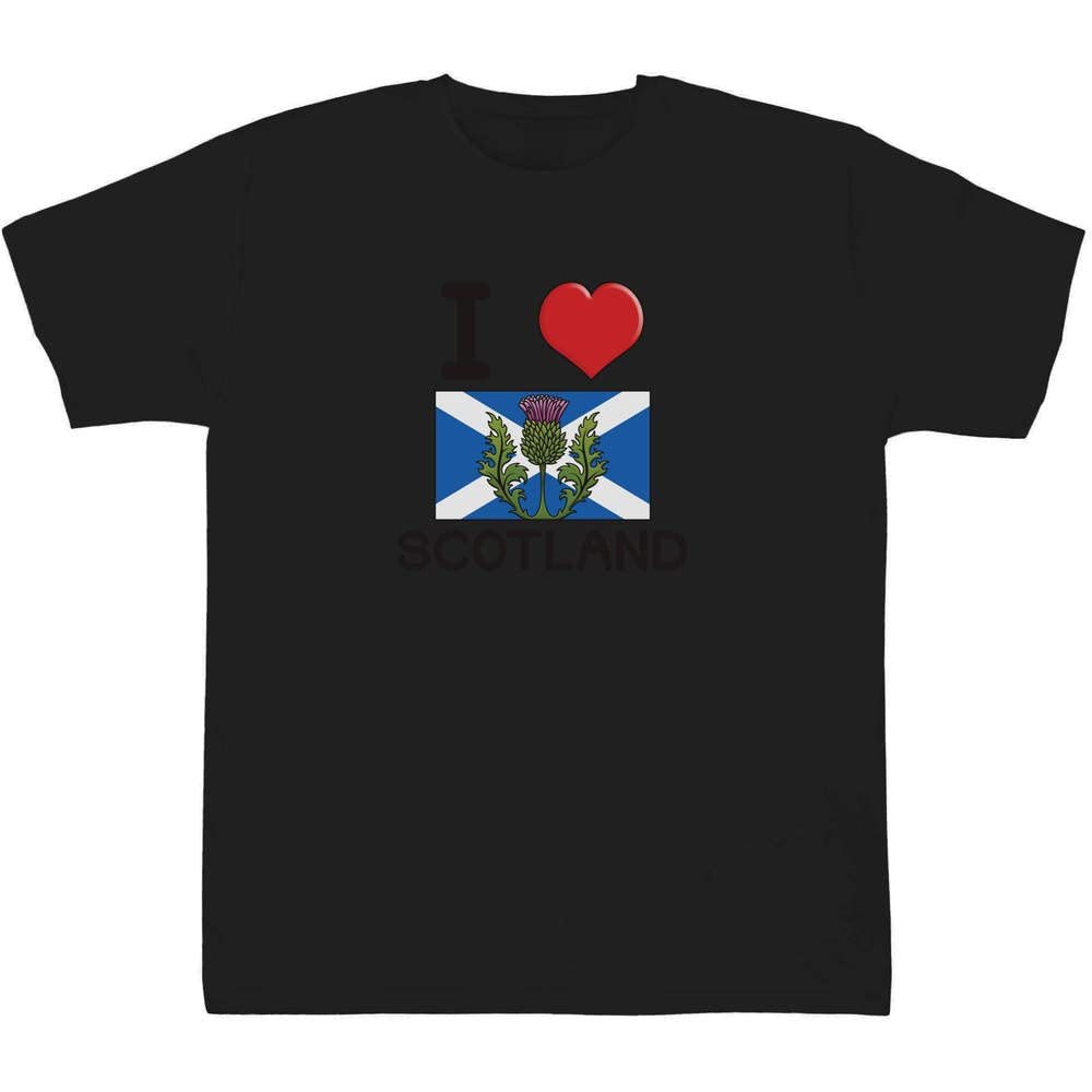 Azeeda 12-13 Years 'I Love Scotland' Children's/Kid's T-Shirt (Black) (TS00262964)