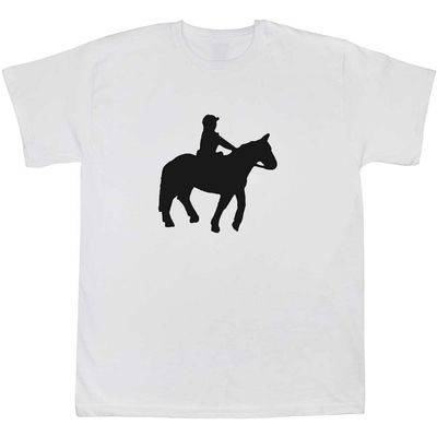 Azeeda 14-15 Years 'Horse Riding' Children's/Kid's T-Shirt (White) (TS00183231)