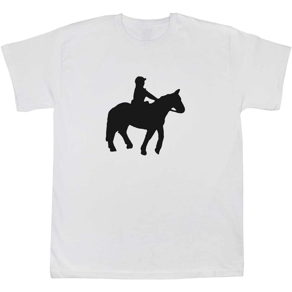 Azeeda 14-15 Years 'Horse Riding' Children's/Kid's T-Shirt (White) (TS00183231)