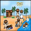 Story Time Felts Jesus is Baptized Felt Figures for Flannel Board Bible Stories New Testament (Figures & Background) view 1
