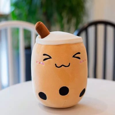 9.4" Cute Boba Plush Squinty Woozy Bubble Milk Tea Plushie (Green)