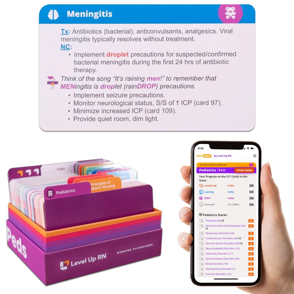 Pediatrics Flash Cards No Fluff Only Essential Info for Nursing School 2026 NCLEX ATI HESI Review LPN RN Flash Cards (222 Cards)