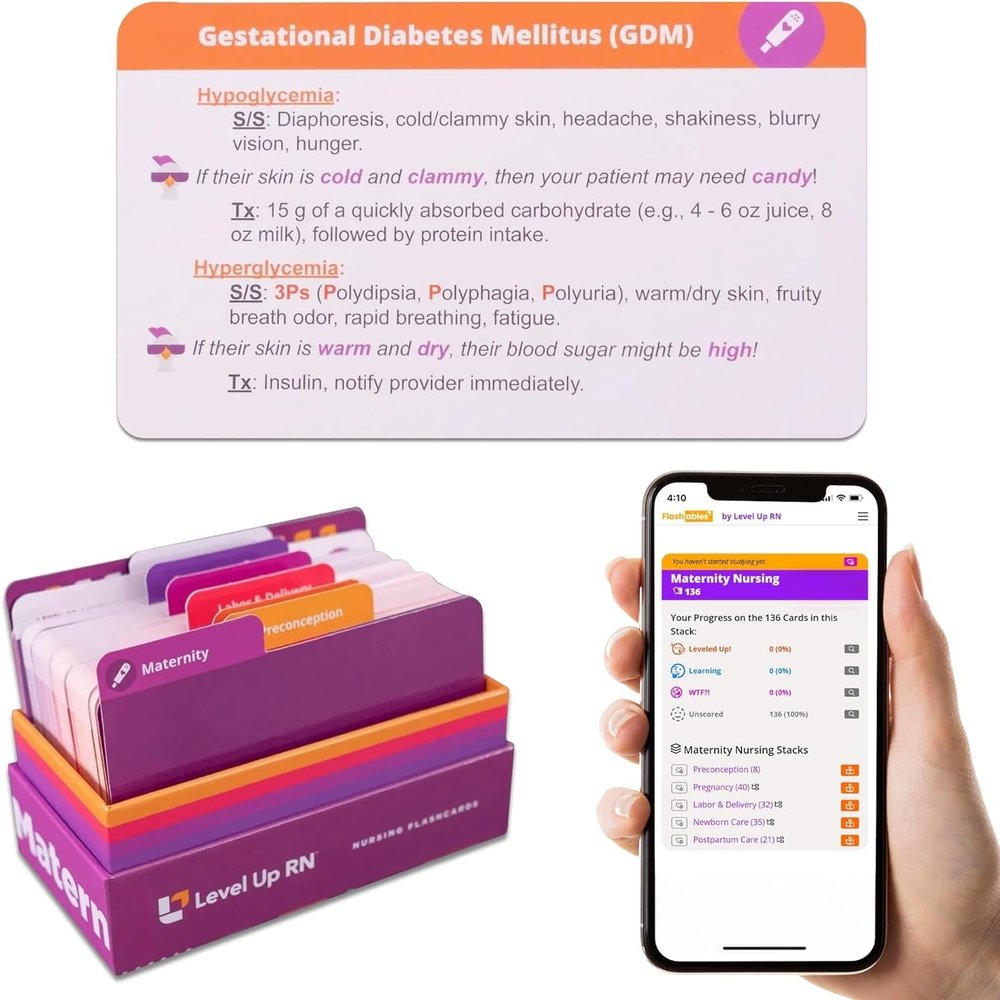 Maternity Flash Cards No Fluff Only Essential Info for Nursing School 2026 NCLEX ATI HESI Review LPN RN Flash Cards (140 Cards)