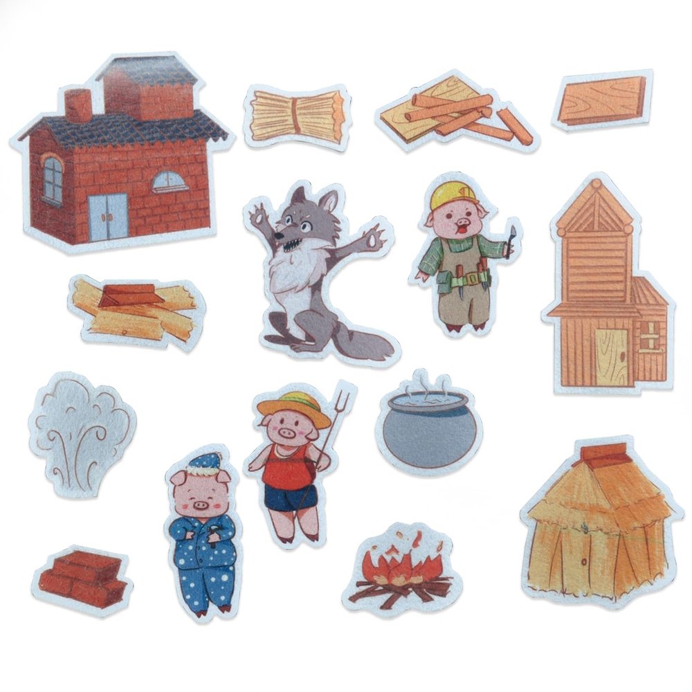 CHEFAN Felt Flannel Board Stories for Toddlers,The Three Little Pigs,Preschool Felt Activities,Flannel Graphic