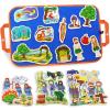 CHEFAN 4 Pack Felt Board Bible Stories Set, Flannel Board Stories Include Adam and Eve, Jacob's Ladder, Moses and The Burning Bush, Balaam and The Donkey, Precut Flannel Graph Bible Toys for Kids view 1