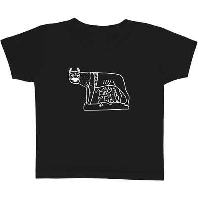 Azeeda 9-11 Years 'Romulus & Remus Statue' Children's/Kid's T-Shirt (Black) (TS00206951)