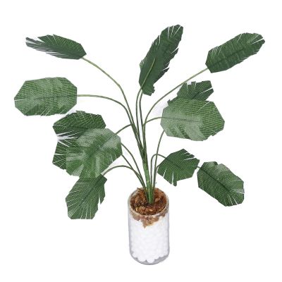 1:12 Scale Miniature Banana Tree Plant, Realistic Dollhouse Decor with Glass Bottle for Model Home Display Role Play Game Accessories (L)