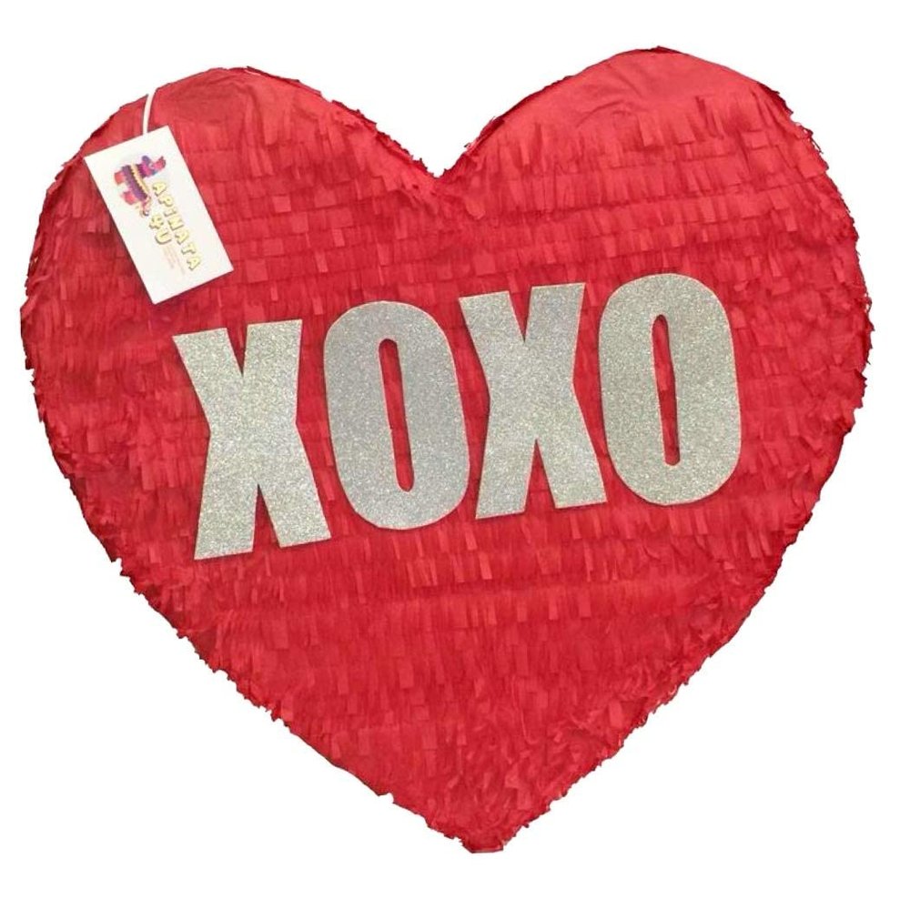 APINATA4U Large Red Heart Pinata Xoxo Valentine's Day Party Decoration, Heart Pinata Xoxo Love Themed Birthday Party Supplies, Valentine's Day Shaped Girlfriend Gift for Her