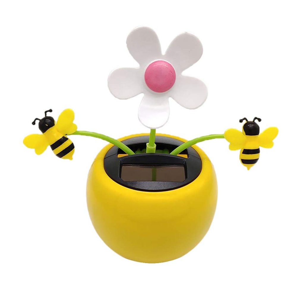 Solar Dancing Flower Sunflower Solar Toys Car Swinging Dancing Ornament Car Windowsill Decoration Car Dashboard Home Desk Decor(Apple Blossom)
